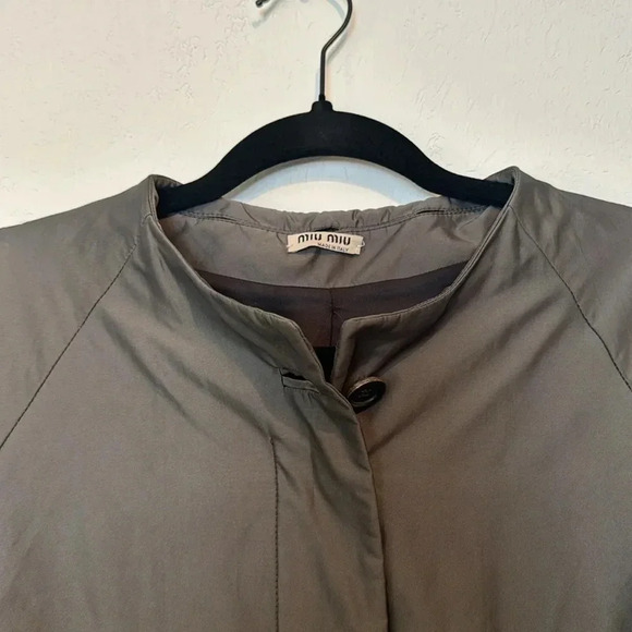 Miu Miu Made in Italy Women’s Slate Gray Windbreaker Jacket size 40 - Picture 10 of 16
